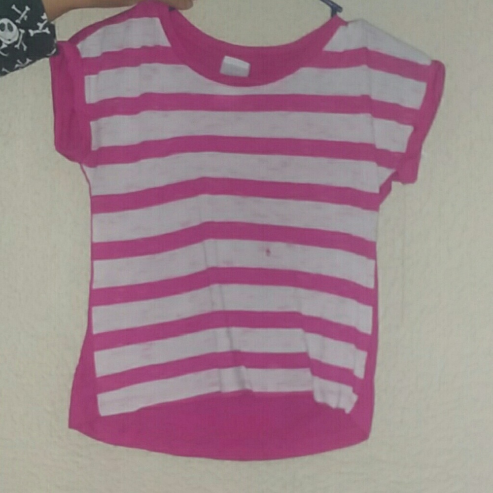 Pink and white crop top